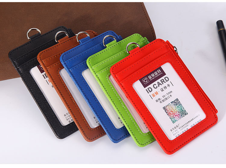 Emplyee's Card Card Name Tag Multiple Card Slots MultiFunction Key Ring Retractable Buckle Lanyard Change Wallet Wallet