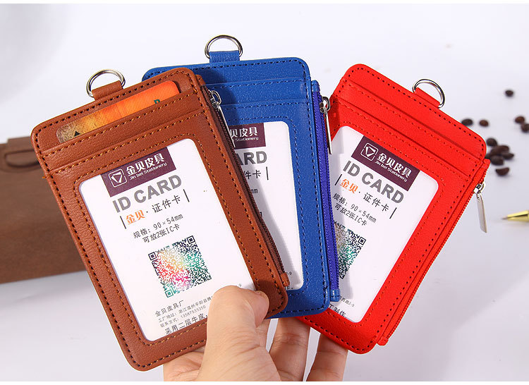 Emplyee's Card Card Name Tag Multiple Card Slots MultiFunction Key Ring Retractable Buckle Lanyard Change Wallet Wallet
