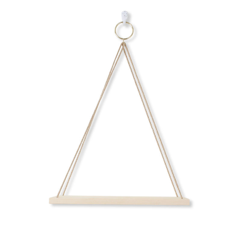 Factory Wall Decorations Hang Rope Storage Rack Flower Pot Storage Rack Nordic Wall Hanging Wooden Hanging Ornaments