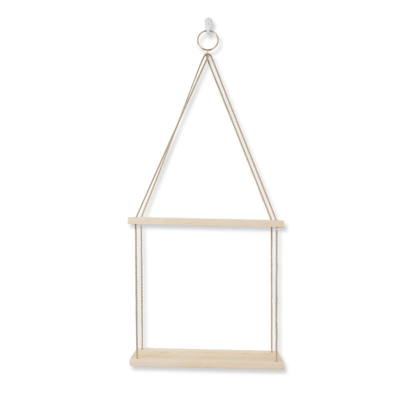 Factory Wall Decorations Hang Rope Storage Rack Flower Pot Storage Rack Nordic Wall Hanging Wooden Hanging Ornaments