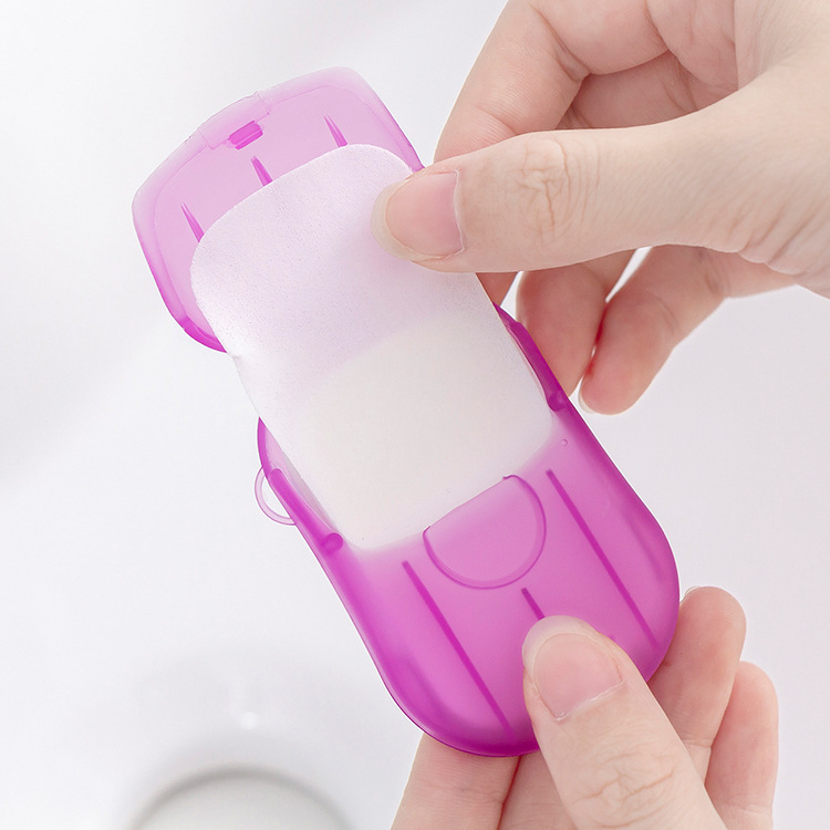 Disposable soap portable travel small soap hand washing tablets brigade clean 20 pieces of soap paper mini box