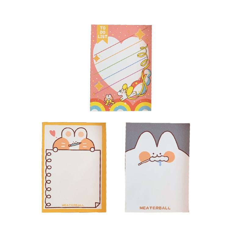 Korean Style in Cute Mengmeng Bunny Notepad Tearable Portable Notes Left Sticky Notes Memo Notepad Mini Book