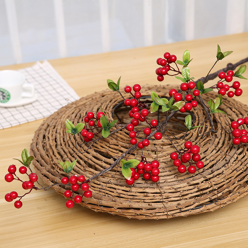 Simulation Hollyberry Berry New Year Lantern Festival Decoration Chinese Hawthorn Fortune Fruit Christmas Decoration Chinese Hawthorn Berry Wholesale
