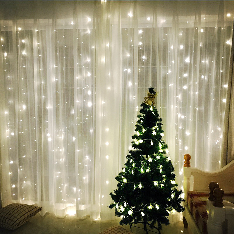 LED Lighting Chain Lantern Festival New Year Room Decoration Copper Wire Colored Light Starry Sky Chinese New Year Red Lantern Curtain Light