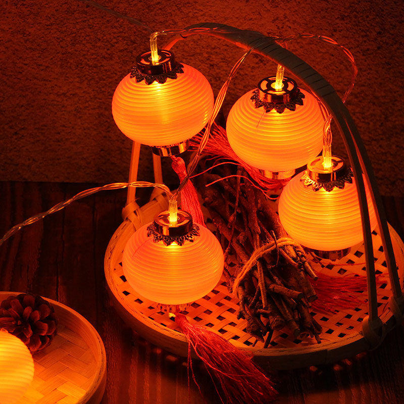 LED Lighting Chain Lantern Festival New Year Room Decoration Copper Wire Colored Light Starry Sky Chinese New Year Red Lantern Curtain Light