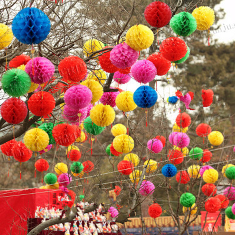 Chinese New Year Decoration Color Acanthosphere Chinese Lantern Plastic Hanging Ornament festival pendant