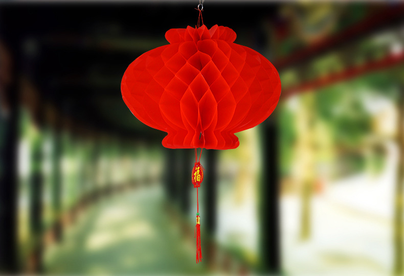 Folding round Honeycomb Lantern Red Wedding and Wedding Celebration Supplies Small Chinese Lantern Spring Festival