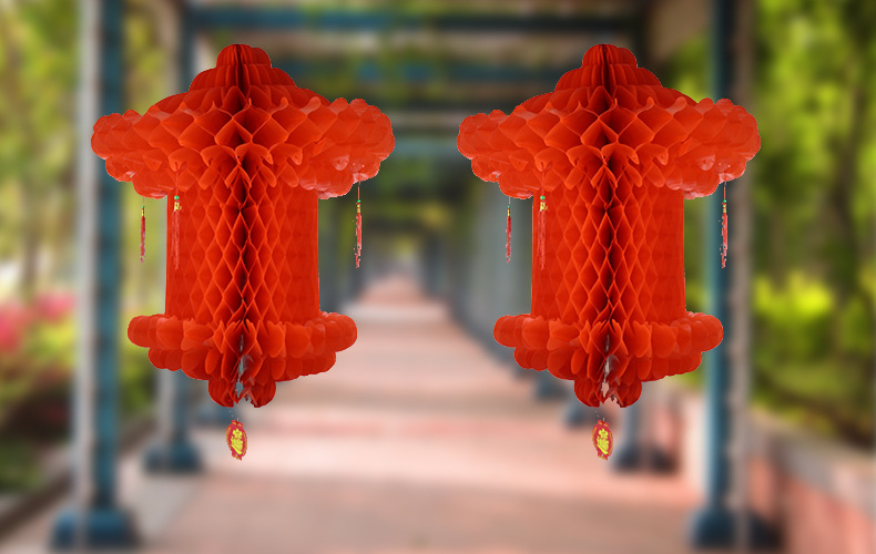 Folding round Honeycomb Lantern Red Wedding and Wedding Celebration Supplies Small Chinese Lantern Spring Festival