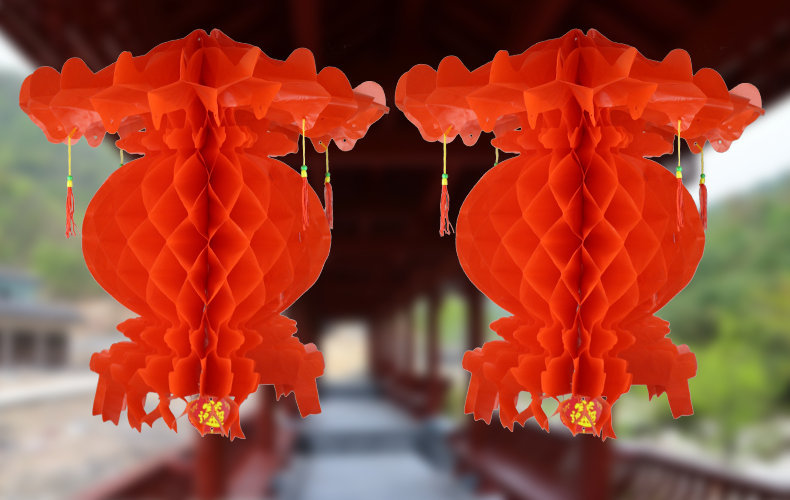 Folding round Honeycomb Lantern Red Wedding and Wedding Celebration Supplies Small Chinese Lantern Spring Festival