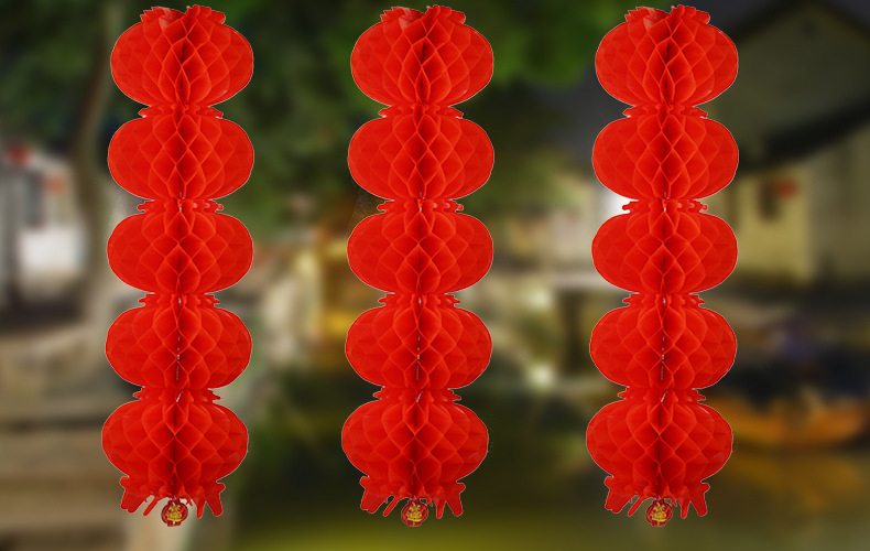Folding round Honeycomb Lantern Red Wedding and Wedding Celebration Supplies Small Chinese Lantern Spring Festival