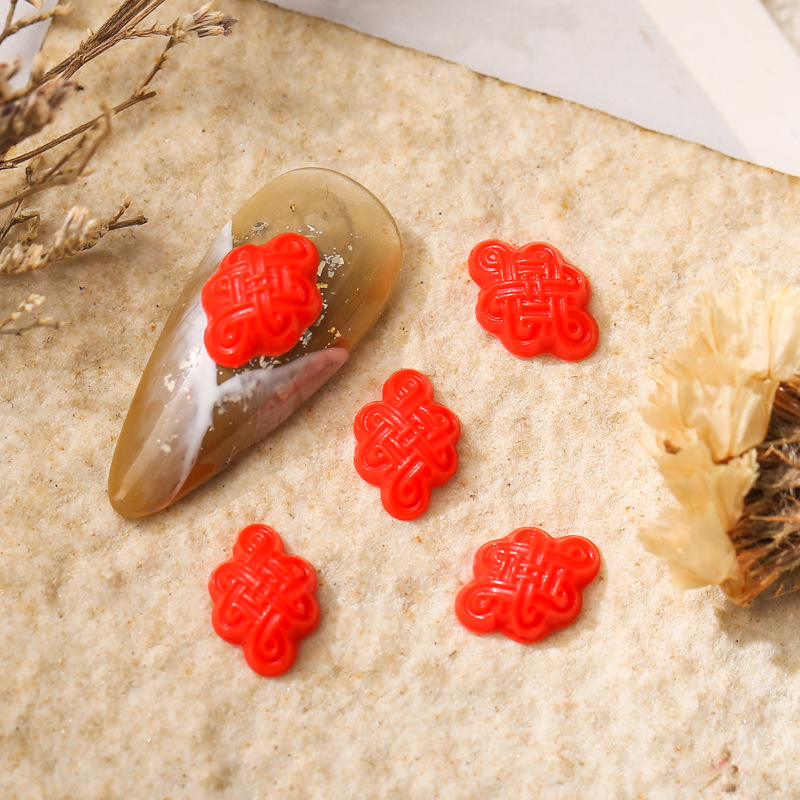 New Year Manicure Tiger Chinese Red Year of the Tiger Festive Lantern Chinese Knot Ping An Fu Character Resin Small Size Nail Jewelry New Year Manicure Tiger Chinese Red Year of the Tiger Festive Lantern Chinese Knot Ping An Fu Character Resin Small Size Nail Jewelry