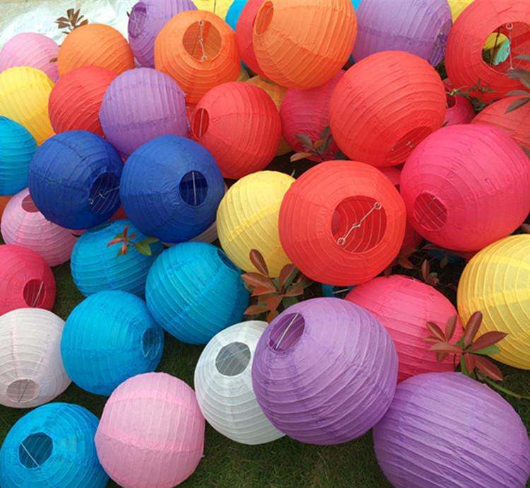 Chinese Lantern Wedding Wedding Colorful Lantern Mid-Autumn Festival Children&#039;s Handmade Material DIY Painting Lantern 