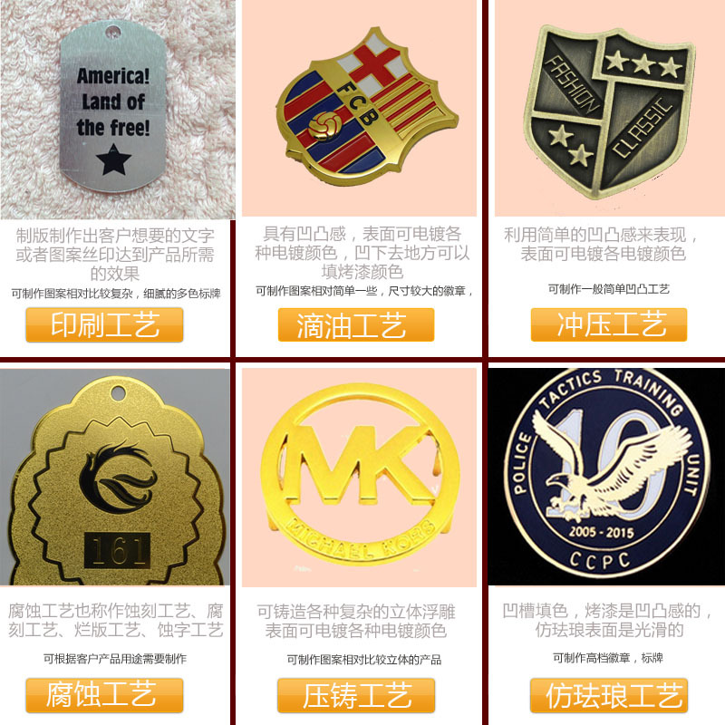 Stainless Steel Logo Processing Doorplate Logo Nameplate Copper Name Tag Stamping Badge Union Brand Zinc Alloy Etching Nickel Tag