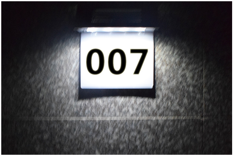 Cross-Border Solar Digital Doorplate Lamp Corridor Wall Home Garden Lamp Villa Road Sign Wall Lamp Number Light