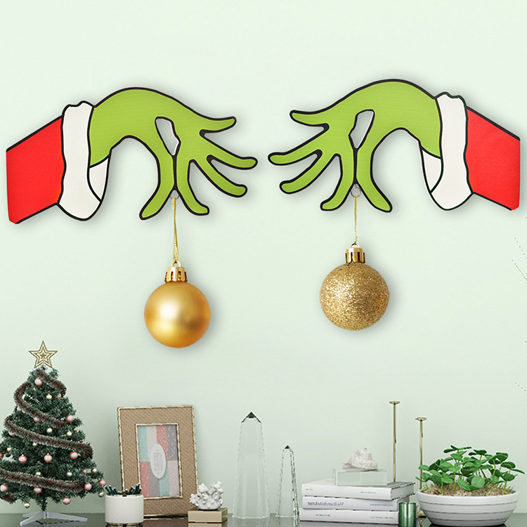 Cross-Border New Christmas Decoration Christmas Wooden Door Hanging Doorplate Christmas Grinch Garland Home Mall Decorations Cross-Border New Christmas Decoration Christmas Wooden Door Hanging Doorplate Christmas Grinch Garland Home Mall Decorations