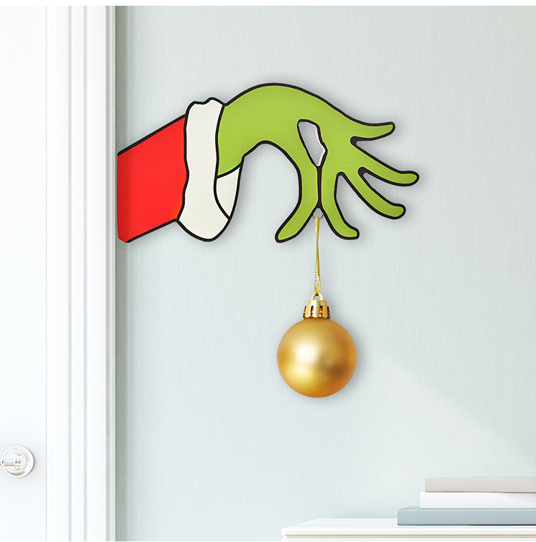 Cross-Border New Christmas Decoration Christmas Wooden Door Hanging Doorplate Christmas Grinch Garland Home Mall Decorations Cross-Border New Christmas Decoration Christmas Wooden Door Hanging Doorplate Christmas Grinch Garland Home Mall Decorations