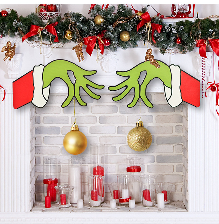 Cross-Border New Christmas Decoration Christmas Wooden Door Hanging Doorplate Christmas Grinch Garland Home Mall Decorations Cross-Border New Christmas Decoration Christmas Wooden Door Hanging Doorplate Christmas Grinch Garland Home Mall Decorations
