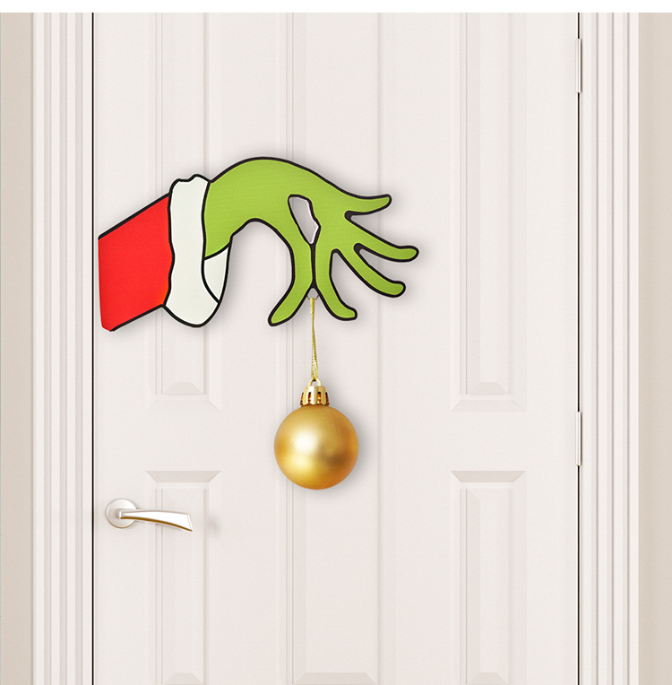 Cross-Border New Christmas Decoration Christmas Wooden Door Hanging Doorplate Christmas Grinch Garland Home Mall Decorations Cross-Border New Christmas Decoration Christmas Wooden Door Hanging Doorplate Christmas Grinch Garland Home Mall Decorations