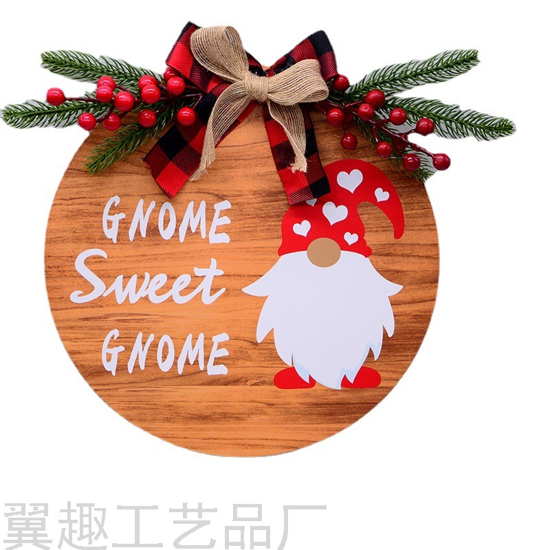 Wooden Board Welcome Board Holiday Doorplate Can Replace a Variety of Patterns Porch Hanging DIY Dwarf Door Hanging