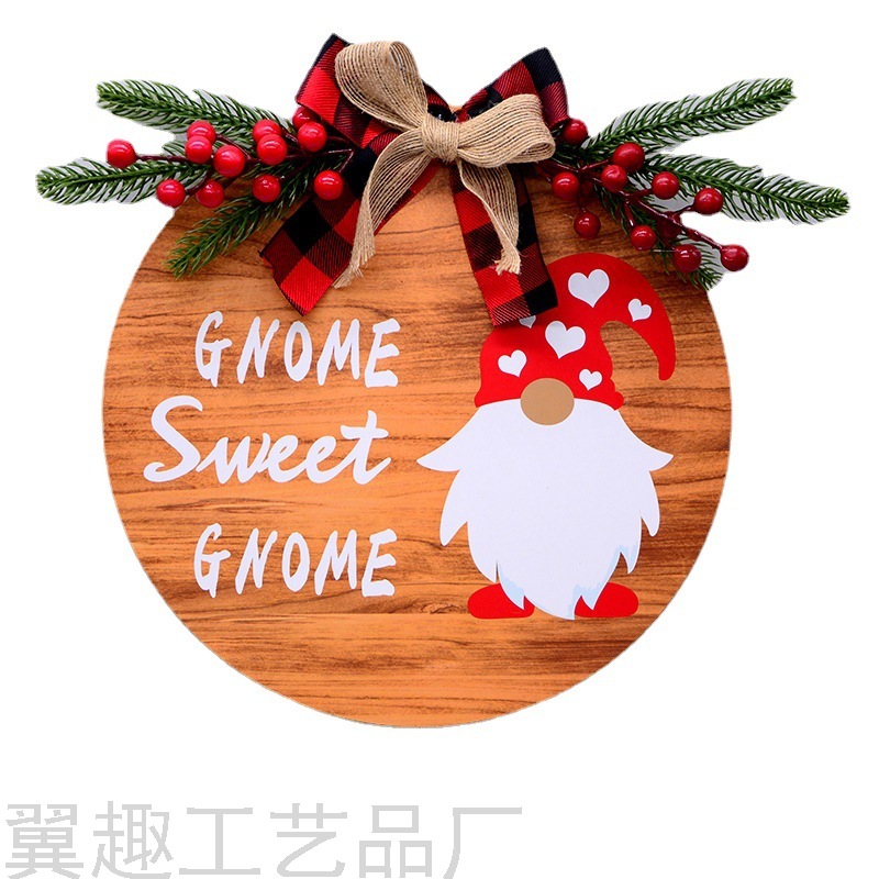Wooden Board Welcome Board Holiday Doorplate Can Replace a Variety of Patterns Porch Hanging DIY Dwarf Door Hanging