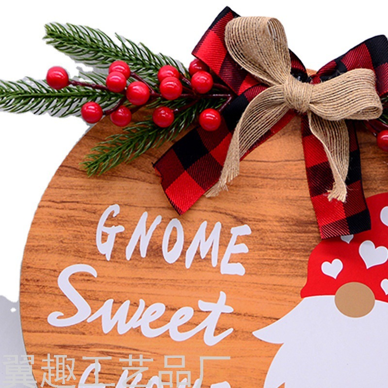 Wooden Board Welcome Board Holiday Doorplate Can Replace a Variety of Patterns Porch Hanging DIY Dwarf Door Hanging