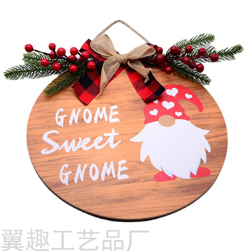 Wooden Board Welcome Board Holiday Doorplate Can Replace a Variety of Patterns Porch Hanging DIY Dwarf Door Hanging