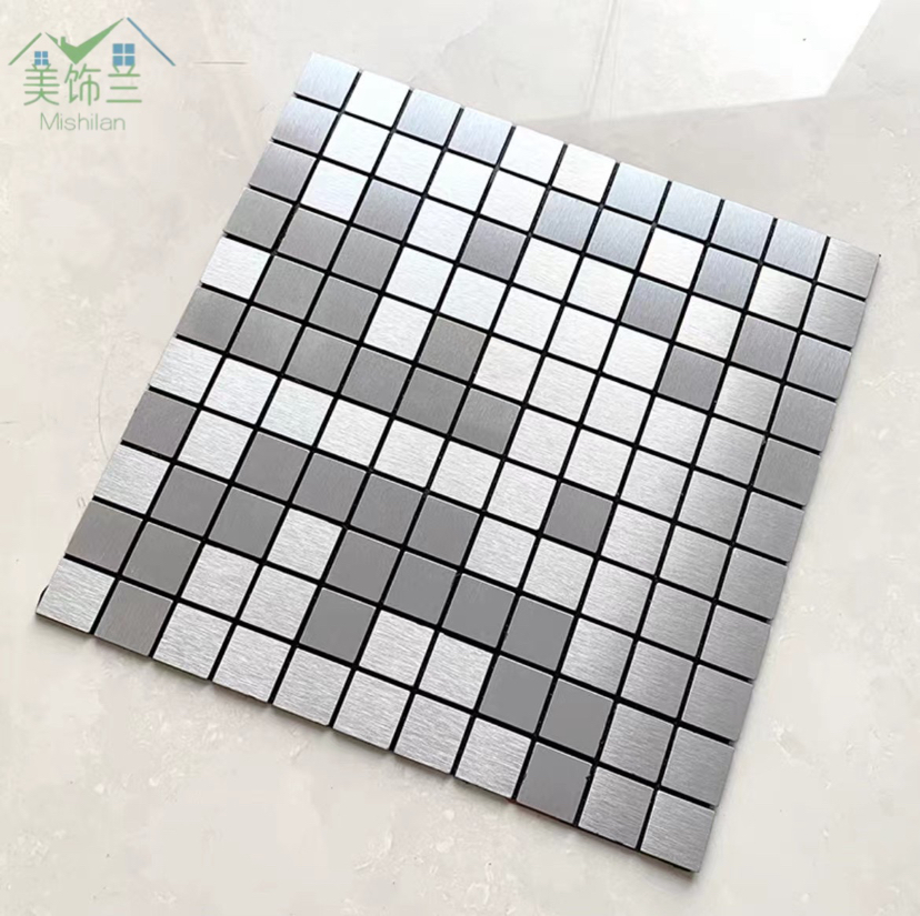 Metal Aluminum Plate Mosaic Background Wall Self-Adhesive Sticker Mosaic Tile Sticker Store Doorplate Signboard Stickers