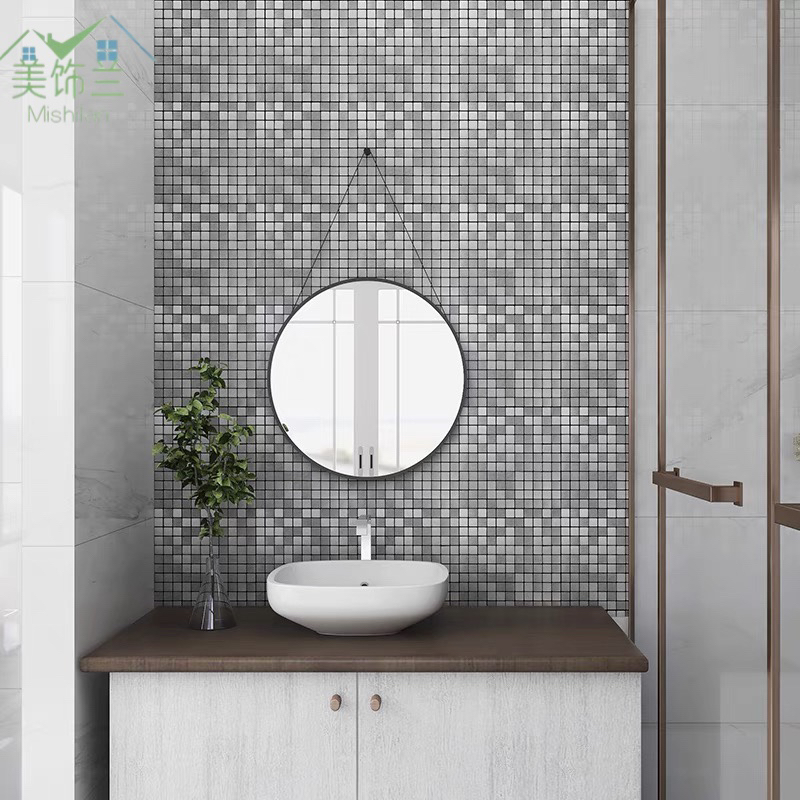 Metal Aluminum Plate Mosaic Background Wall Self-Adhesive Sticker Mosaic Tile Sticker Store Doorplate Signboard Stickers