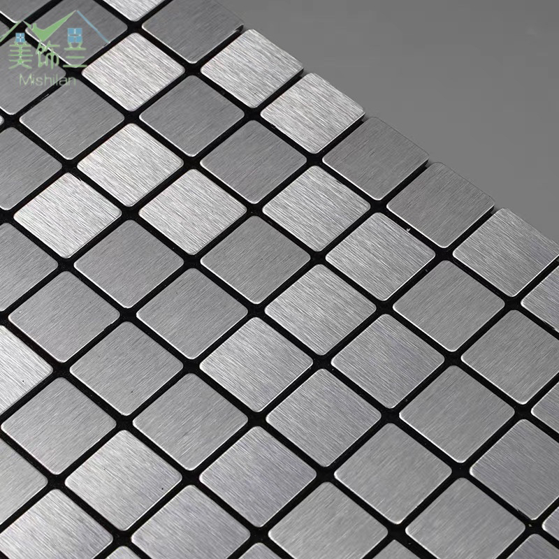 Metal Aluminum Plate Mosaic Background Wall Self-Adhesive Sticker Mosaic Tile Sticker Store Doorplate Signboard Stickers