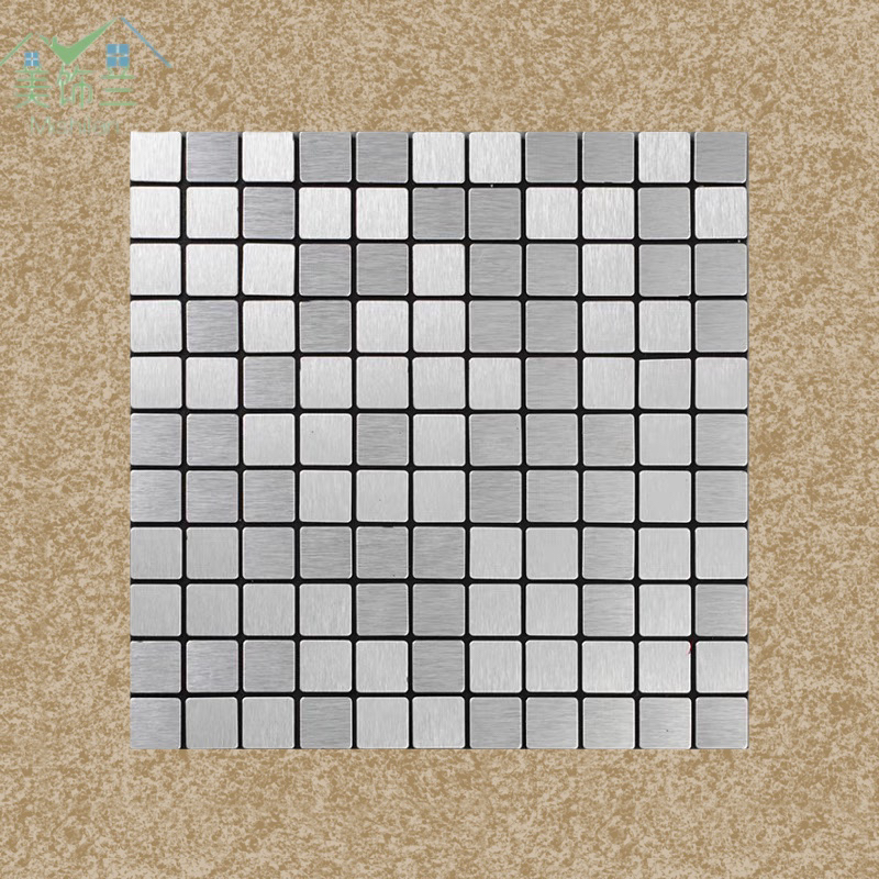 Metal Aluminum Plate Mosaic Background Wall Self-Adhesive Sticker Mosaic Tile Sticker Store Doorplate Signboard Stickers