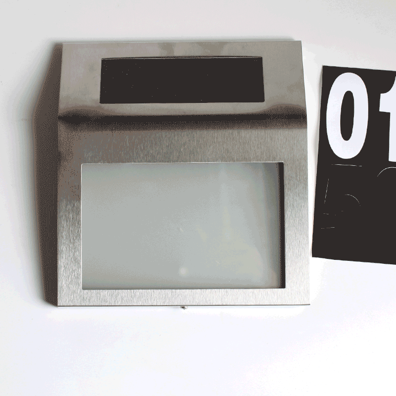 Outdoor Waterproof Solar Stainless Steel Doorplate Lamp 2led Wall-Mounted House Numbering Indicator Light Courtyard Wall Lamp