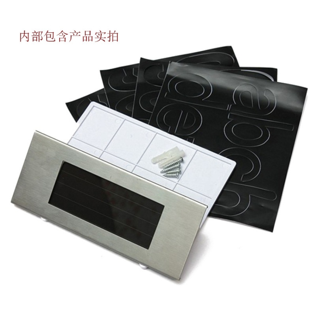 Solar LED Doorplate Lamp Outdoor Waterproof Stainless-Steel Lamps House Number Including Number and Letter Sticker Number Light