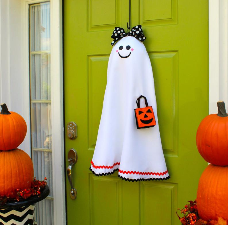 Cross-Border Hot Halloween Ghost Gate Wreath Doorplate Ornaments