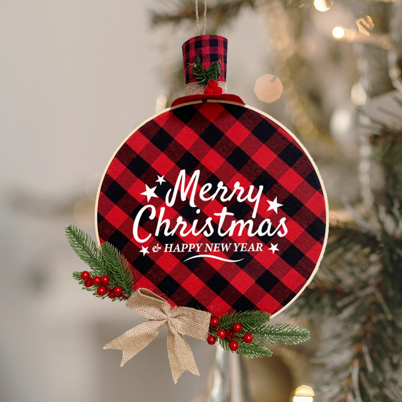 Christmas Garland Pendant Listing Christmas Decoration Venue Layout Props Wreath Decorations Door Hanging Welcome Doorplate