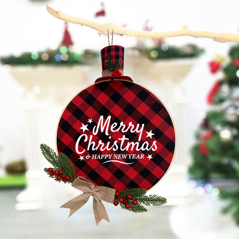Christmas Garland Pendant Listing Christmas Decoration Venue Layout Props Wreath Decorations Door Hanging Welcome Doorplate