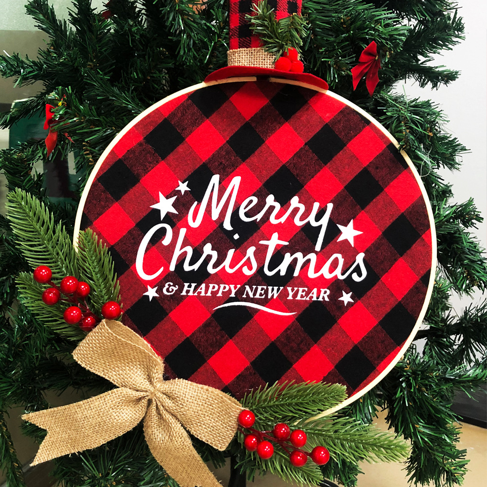 Christmas Garland Pendant Listing Christmas Decoration Venue Layout Props Wreath Decorations Door Hanging Welcome Doorplate