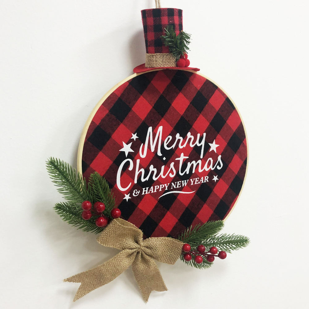 Christmas Garland Pendant Listing Christmas Decoration Venue Layout Props Wreath Decorations Door Hanging Welcome Doorplate