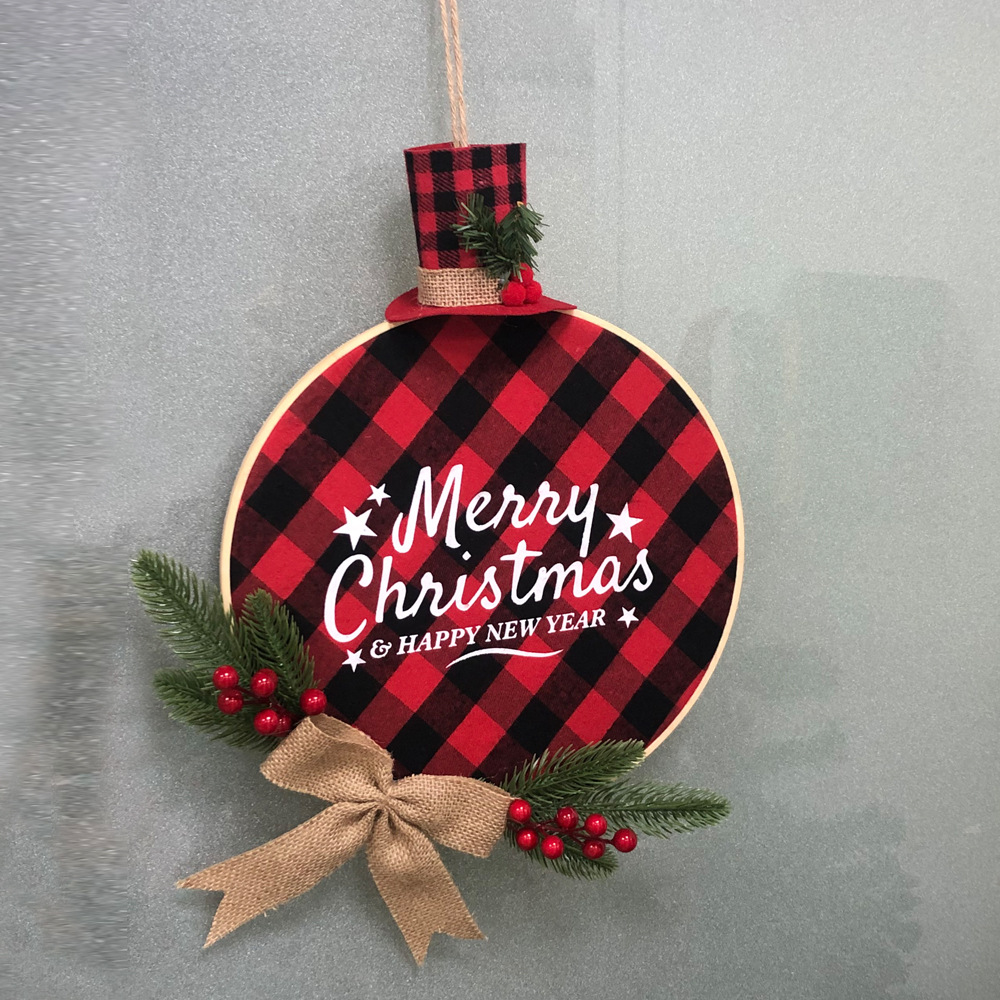 Christmas Garland Pendant Listing Christmas Decoration Venue Layout Props Wreath Decorations Door Hanging Welcome Doorplate
