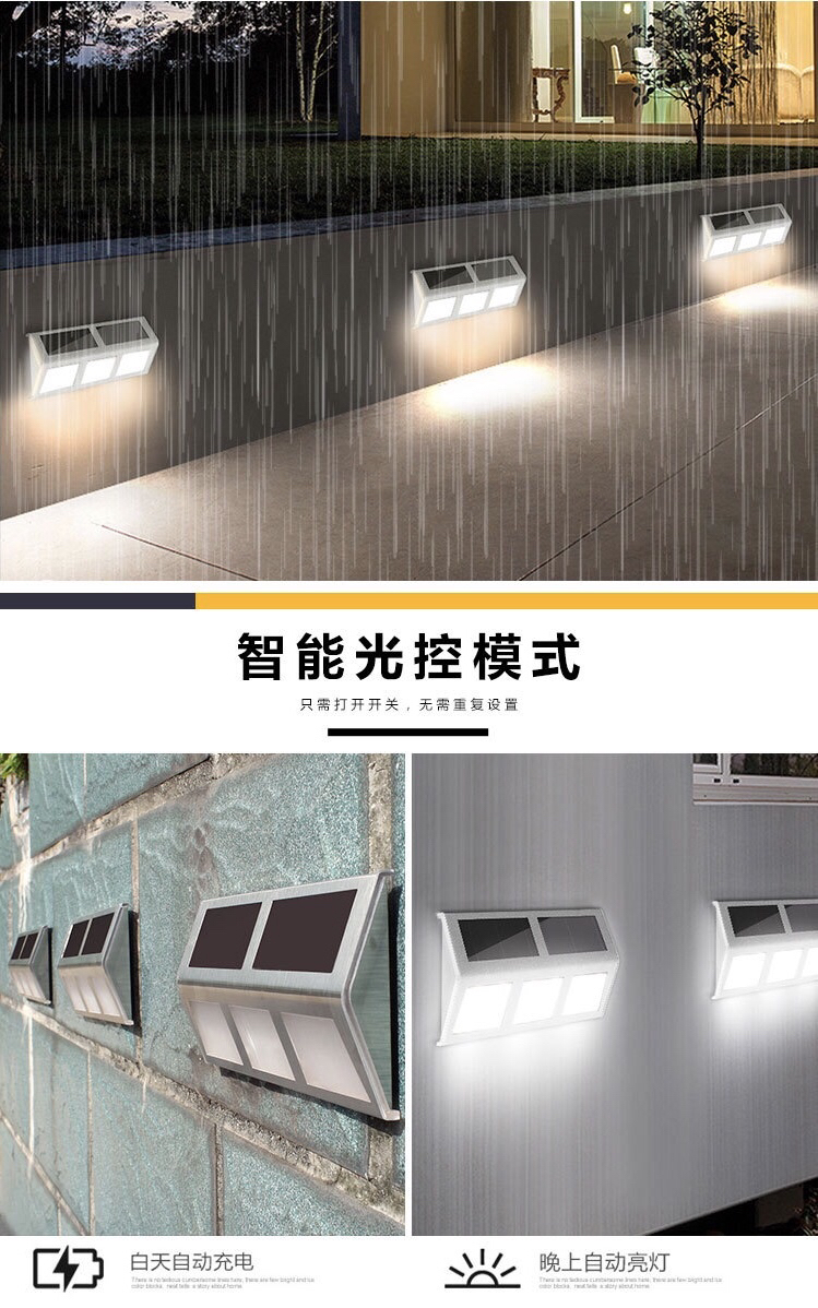 Solar Powered Doorplate Light. Solar Outdoor Step Light,