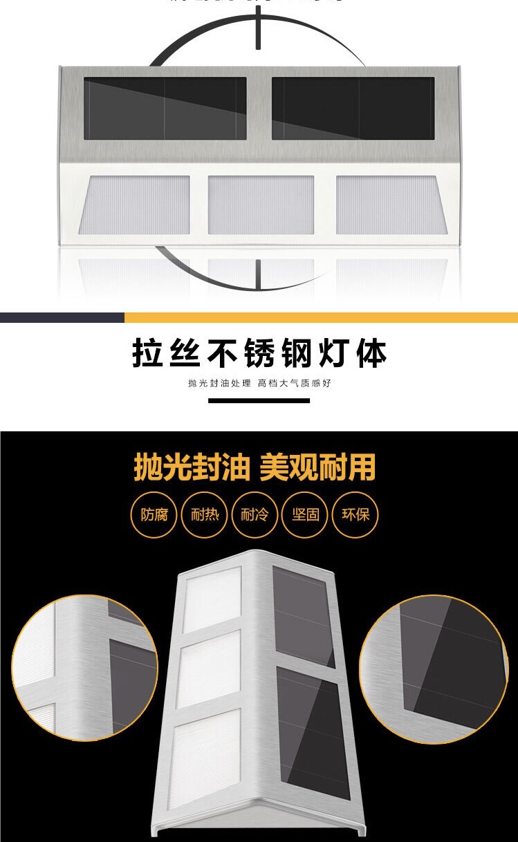 Solar Powered Doorplate Light. Solar Outdoor Step Light,