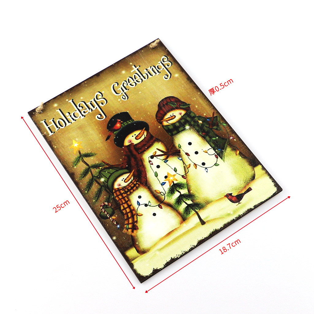 2021 New Wooden Christmas Pendants North American Country Style Old Man Snowman Brown Bear Elk Christmas Wood Piece Doorplate 2021 New Wooden Christmas Pendants North American Country Style Old Man Snowman Brown Bear Elk Christmas Wood Piece Doorplate