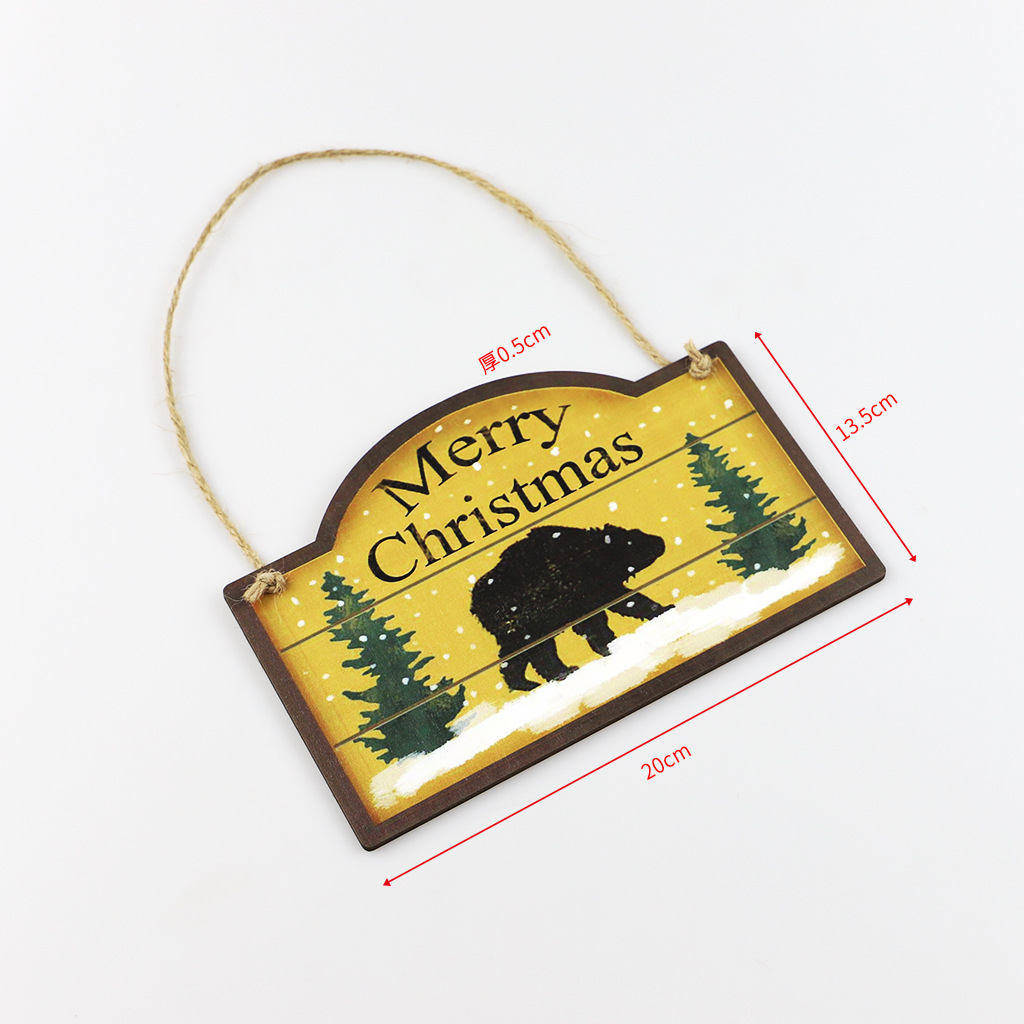 2021 New Wooden Christmas Pendants North American Country Style Old Man Snowman Brown Bear Elk Christmas Wood Piece Doorplate 2021 New Wooden Christmas Pendants North American Country Style Old Man Snowman Brown Bear Elk Christmas Wood Piece Doorplate