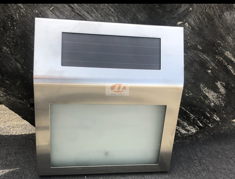 Outdoor Solar Powered Doorplate Light Led Stainless Steel Wall Lamp Lighting Decoration Garden Lamp Waterproof and Rainproof Household