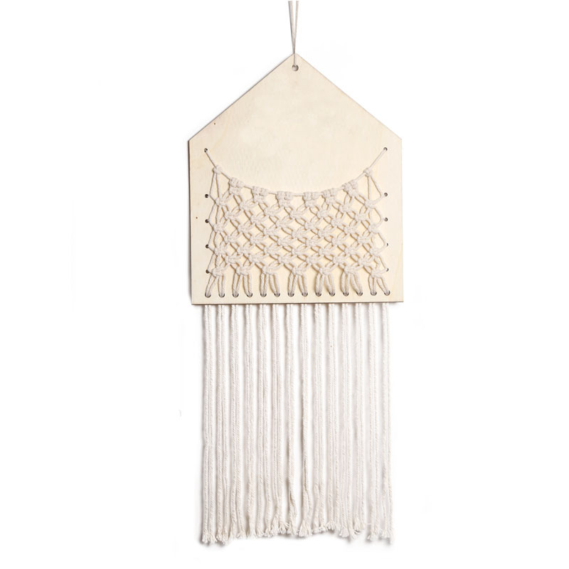 INS Woven Bohemian Creative Doorplate Home Decoration Flower Net Bag Tassel Woven Pendant Wall  Decorative net
