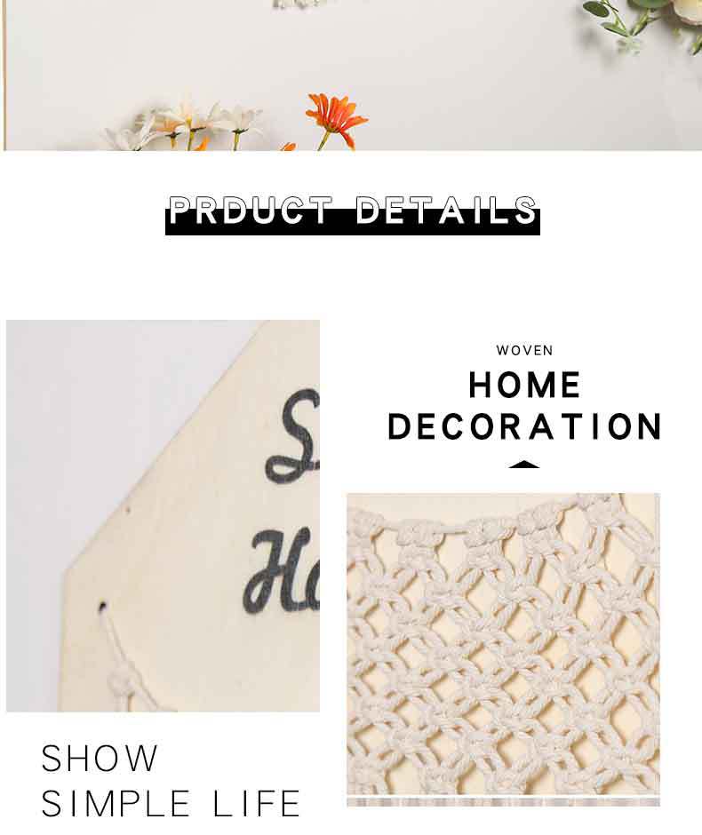 INS Woven Bohemian Creative Doorplate Home Decoration Flower Net Bag Tassel Woven Pendant Wall Decorative net INS Woven Bohemian Creative Doorplate Home Decoration Flower Net Bag Tassel Woven Pendant Wall Decorative net