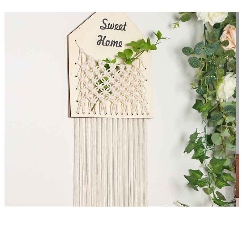INS Woven Bohemian Creative Doorplate Home Decoration Flower Net Bag Tassel Woven Pendant Wall Decorative net INS Woven Bohemian Creative Doorplate Home Decoration Flower Net Bag Tassel Woven Pendant Wall Decorative net