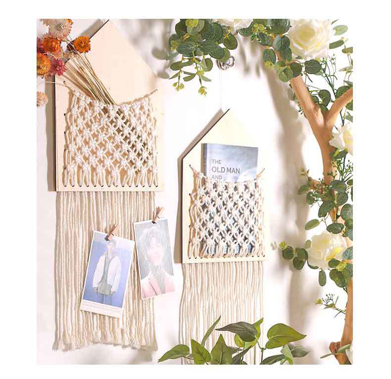 INS Woven Bohemian Creative Doorplate Home Decoration Flower Net Bag Tassel Woven Pendant Wall Decorative net INS Woven Bohemian Creative Doorplate Home Decoration Flower Net Bag Tassel Woven Pendant Wall Decorative net