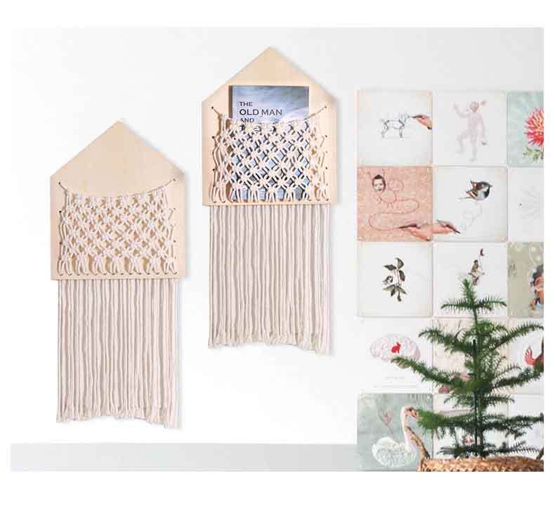 INS Woven Bohemian Creative Doorplate Home Decoration Flower Net Bag Tassel Woven Pendant Wall Decorative net INS Woven Bohemian Creative Doorplate Home Decoration Flower Net Bag Tassel Woven Pendant Wall Decorative net