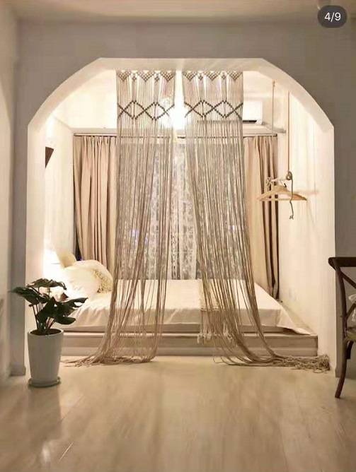 INS Woven Bohemian Creative Doorplate Home Decoration Flower Net Bag Tassel Woven Pendant Wall Decorative net INS Woven Bohemian Creative Doorplate Home Decoration Flower Net Bag Tassel Woven Pendant Wall Decorative net