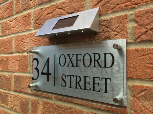 New Solar Powered Doorplate Light Address Indication Number Plate LED Light Control Digital House Number